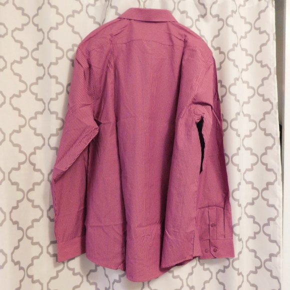 Galaxy Men's Pink & Navy Pin Strip Shirt - NWT - L - Picture 2 of 5